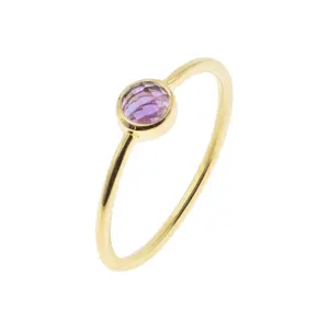 Gold-plated women's amethyst stone ring Sloya Gemia