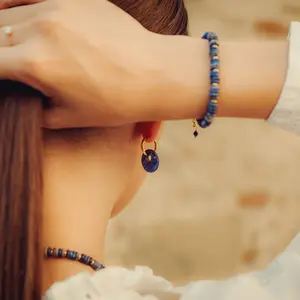 Halskette, Armband und Ohrringe aus Lapislazuli für Frauen Sloya Blima image-4