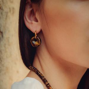 Örhängen med tigeröga för kvinnor Sloya Blima image-1