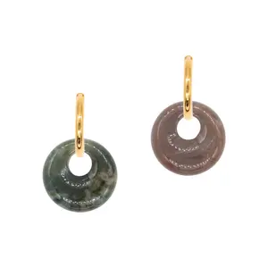 Indian Agate Stone Earrings for Women Sloya Blima image-0