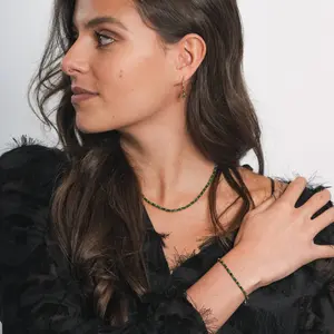 Halskette, Armband und Ohrringe aus Malachit für Frauen Sloya Karia image-3