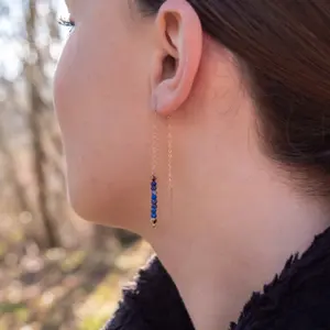 Dangle earrings in lapis lazuli for women Sloya Lumia image-2