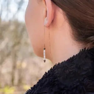 Pendientes colgantes de piedras de luna mujer Sloya Lumia image-5