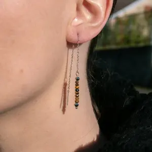 Halskette, Armband und Ohrringe aus Tigerauge für Frauen Sloya Lumia image-3