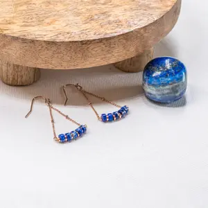 Boucles d'oreilles en pierres Lapis-lazuli femme Sloya Piana image-1
