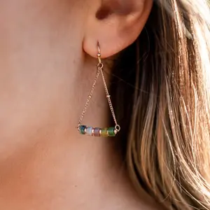 Colar, pulseira e brincos em pedra de ágata aquática para mulher Sloya Piana image-4