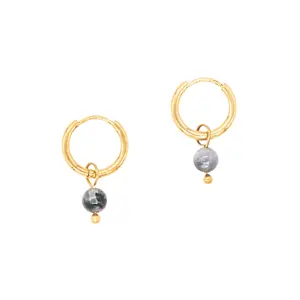 Hoop earrings with Tourmaline stones for women Sloya Serena image-0
