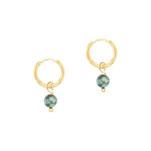 African turquoise hoop earrings for women Sloya Serena image-0