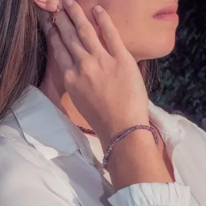 Amethyst hoop earrings for women Sloya Serena image-3