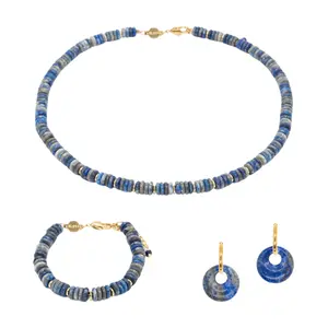 Halskette, Armband und Ohrringe aus Lapislazuli für Frauen Sloya Blima image-0