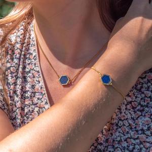 Lapis lazuli stone bracelet for women Sloya Hexalia image-4