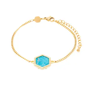 Women's turquoise stone bracelet Sloya Hexalia image-0