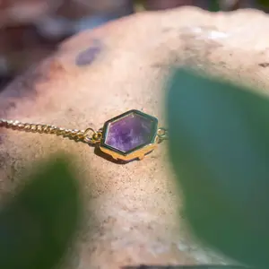 Pulseira de pedras de Ametista para mulher Sloya Hexalia image-4