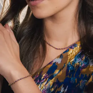 Pulsera de piedras de amatista para mujer Sloya Karia image-1