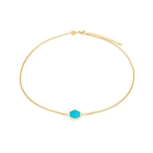 Turquoise stone necklace for women Sloya Hexalia image-0