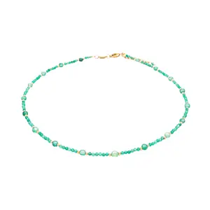 Green agate stone necklace for women Sloya Paloma image-0