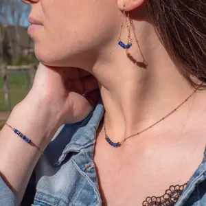 Lapis lazuli stone necklace for women Sloya Piana image-4