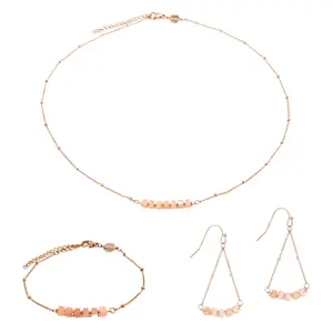 Collar, pulsera y pendientes de piedra de sol para mujer Sloya Piana