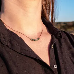 Aquatic agate stone necklace for women Sloya Piana image-3