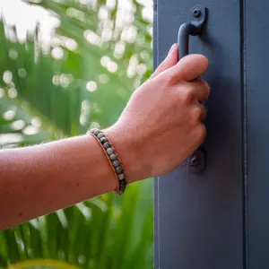 Labradorite stone and genuine leather bracelet for women Sloya Facelia image-1