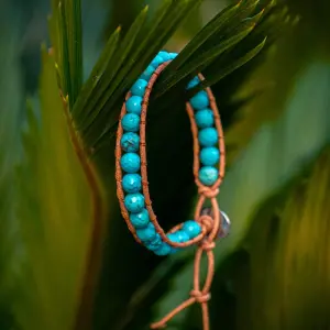 Bracelet en pierres et cuir véritable femme Sloya Facelia image-2