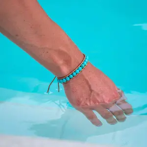 Bracelet en pierres et cuir véritable femme Sloya Facelia image-3