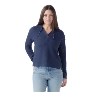 Gestreepte lange mouwen hoodie dames Smartwool Henley image-1