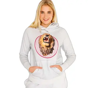 Sweatshirt capuz feminino Snurk Lion Head on Gots image-0