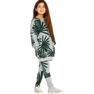 Dress sweat girl Snurk Fan Palm Gots image-0