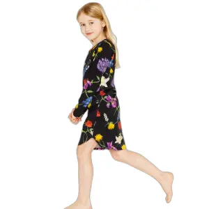 Girl's long sleeve dress Snurk Bouquet Gots image-0