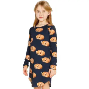 Baby girl long sleeve dress Snurk Fan Palm Gots image-1