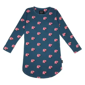 Baby girl long sleeve dress Snurk Elephant Gots image-0