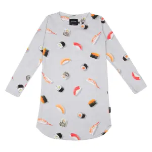 Girl's long sleeve dress Snurk Sushi Sunday Gots image-0