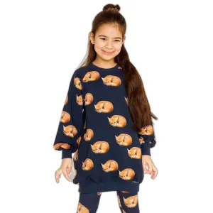 Dress sweat girl Snurk Fan Palm Gots image-0