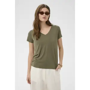 T-shirt da donna con scollo a V Soaked in Luxury Columbine image-2