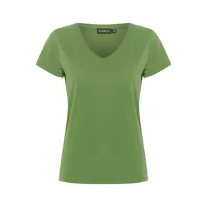 Dames-T-shirt met v-hals Soaked in Luxury Columbine image-0