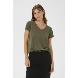 Damska koszulka z dekoltem w szpic Soaked in Luxury Columbine image-2