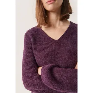 Camisola de manga comprida com decote em V para mulher Soaked in Luxury Tuesday image-5