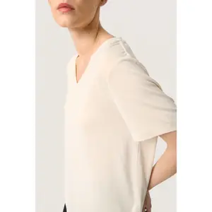 T-shirt com decote em V para mulher Soaked in Luxury Columbine Loose fit image-4