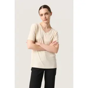 T-shirt com decote em V para mulher Soaked in Luxury Columbine Loose fit image-2