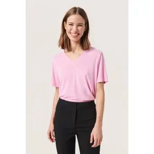 T-shirt com decote em V para mulher Soaked in Luxury Columbine Loose fit image-2