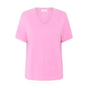 T-shirt de decote em V, corte largo, mulher Soaked in Luxury Columbine image-0