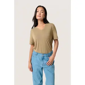 T-shirt com decote em V para mulher Soaked in Luxury Columbine Loose fit image-2