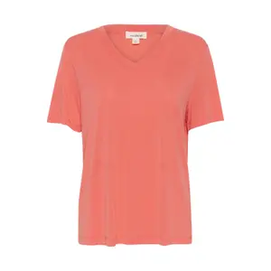 T-shirt com decote em V para mulher Soaked in Luxury Columbine Loose fit image-0