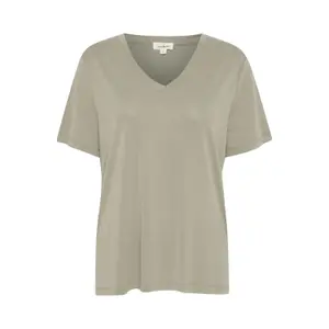 T-shirt com decote em V para mulher Soaked in Luxury Columbine Loose fit image-0