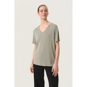 T-shirt com decote em V para mulher Soaked in Luxury Columbine Loose fit image-2