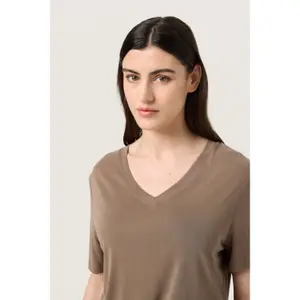 T-shirt com decote em V para mulher Soaked in Luxury Columbine Loose fit image-5