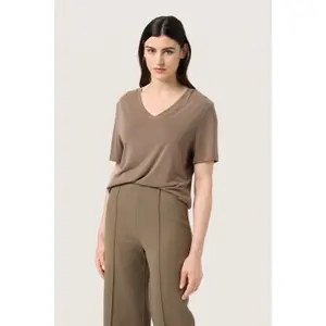 T-shirt com decote em V para mulher Soaked in Luxury Columbine Loose fit image-2