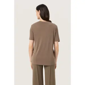 T-shirt com decote em V para mulher Soaked in Luxury Columbine Loose fit image-4