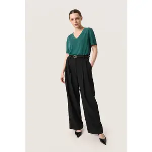 T-shirt com decote em V para mulher Soaked in Luxury Columbine Loose fit image-4